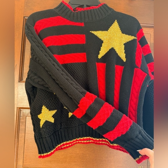 Vintage Black, Red and Gold Flag Style Sweater - Picture 3 of 6
